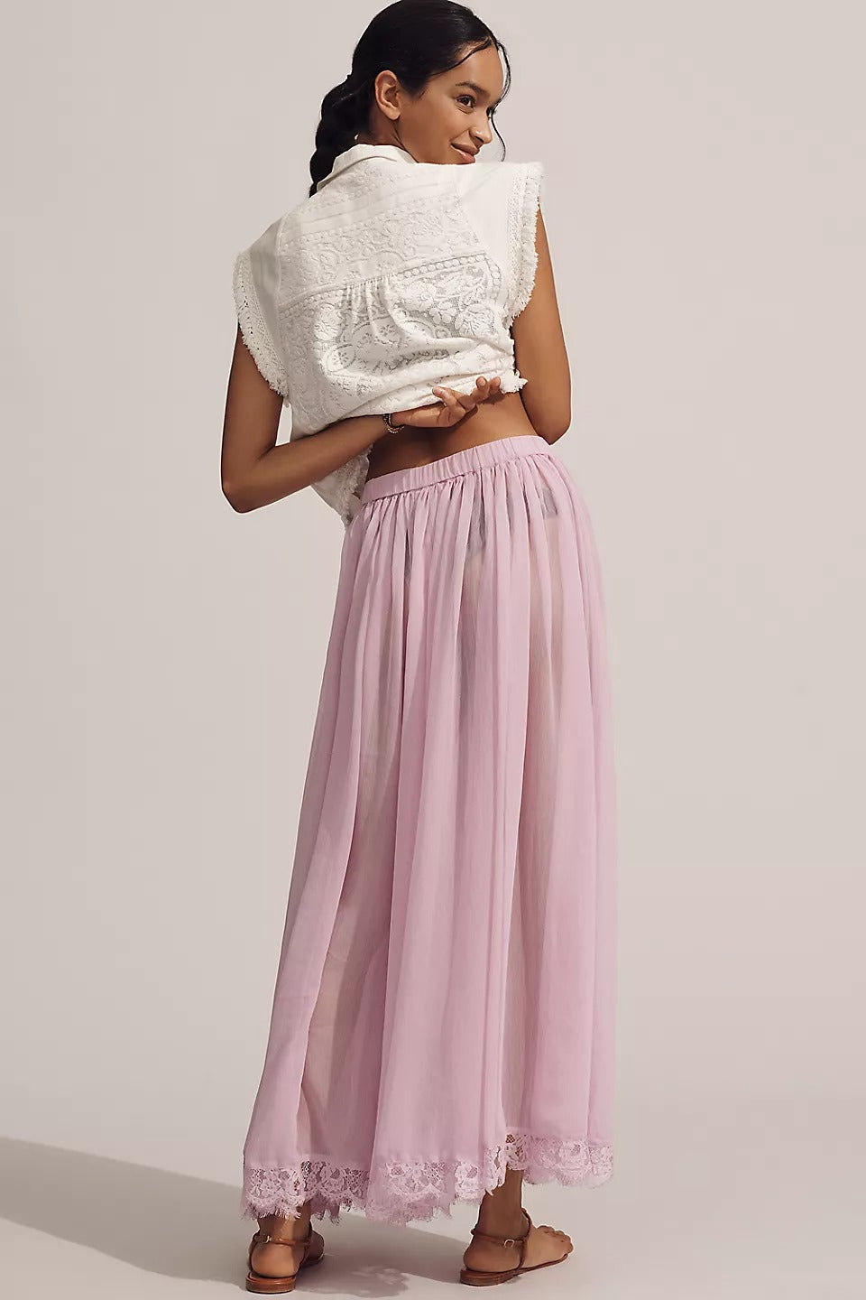 By Anthropologie Sheer Maxi Skirt