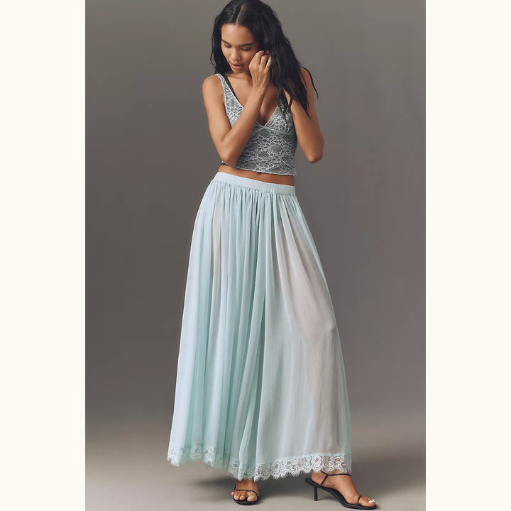By Anthropologie Sheer Maxi Skirt