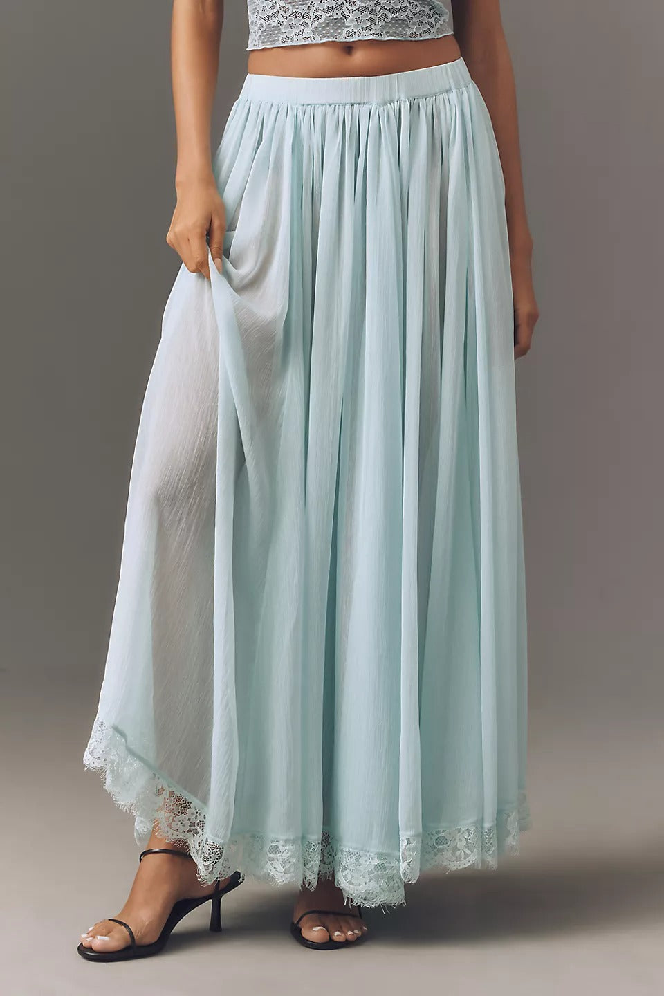 By Anthropologie Sheer Maxi Skirt