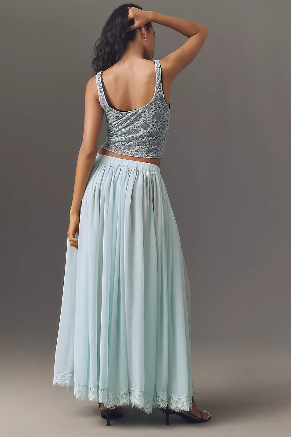 By Anthropologie Sheer Maxi Skirt