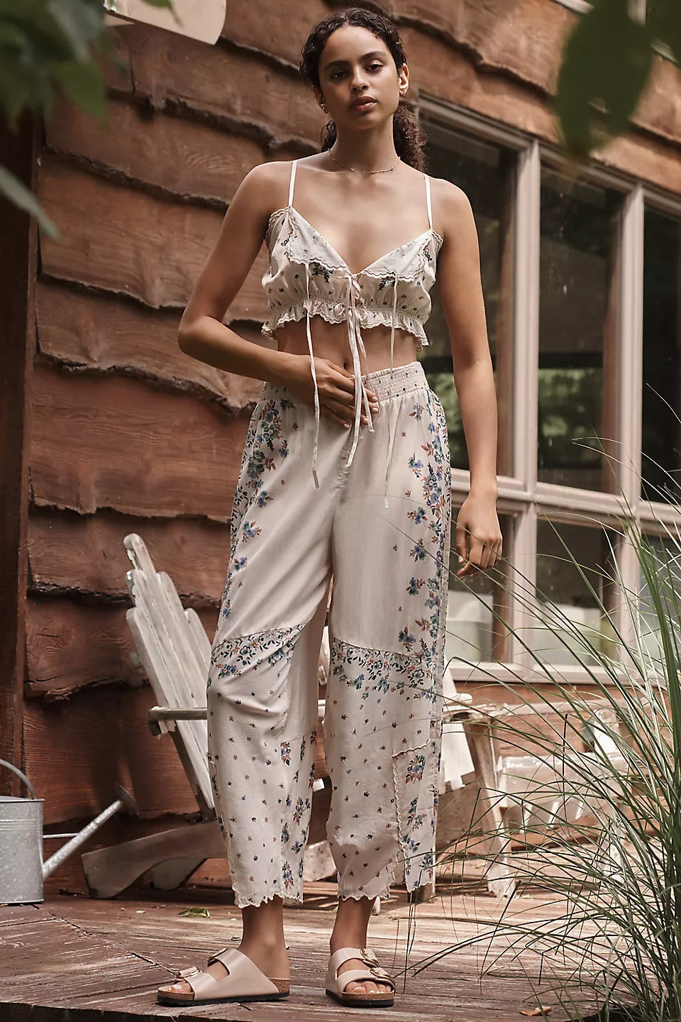 By Anthropologie Handkerchief Crop Tank Top