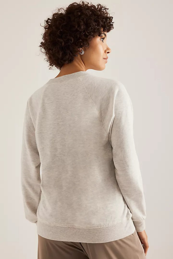 By Anthropologie Crew-Neck Graphic Sweatshirt Top