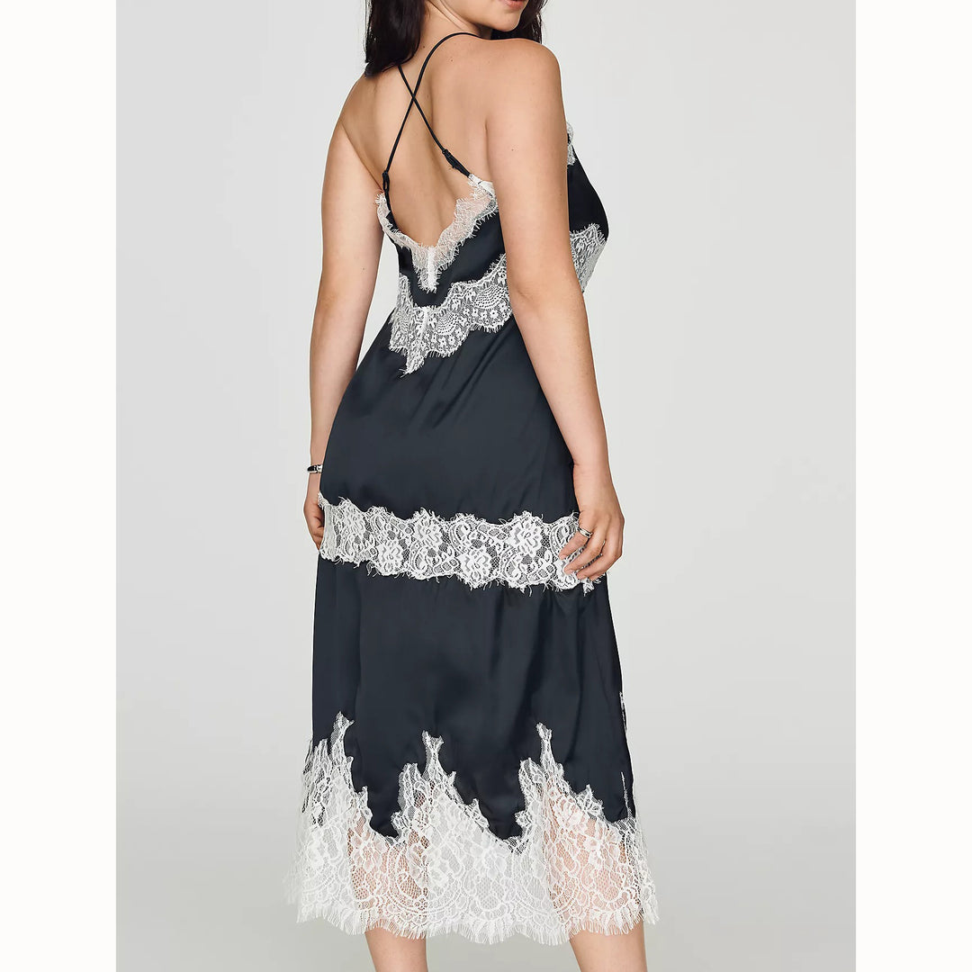 By Anthropologie LyreBird Floral Lace Slip Midi Dress
