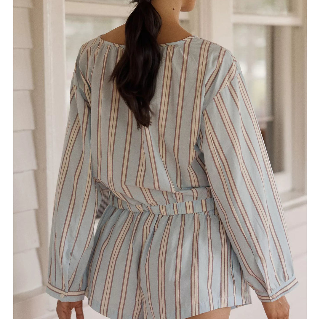 Anthropologie LyreBird Long Sleeve Buttondown Bubble Blouse Top