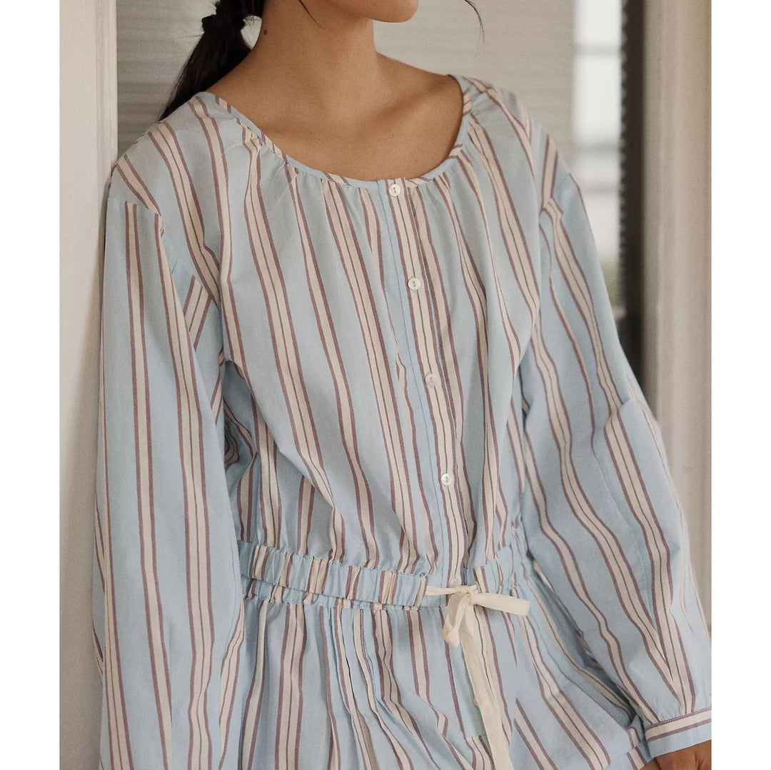 Anthropologie LyreBird Long Sleeve Buttondown Bubble Blouse Top