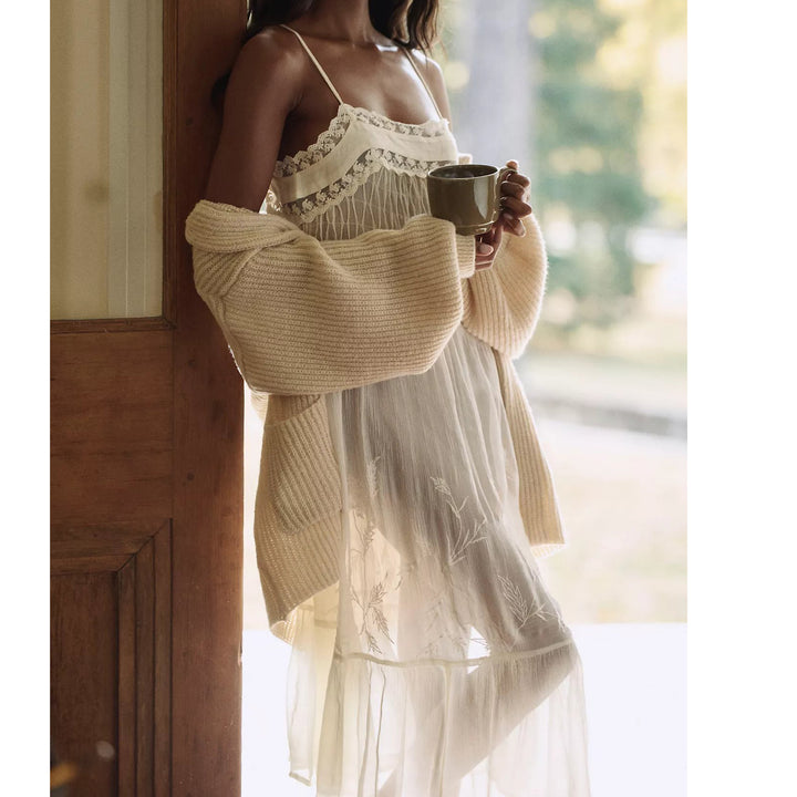Anthropologie LyreBird Pleated Chiffon Midi Slip Dress