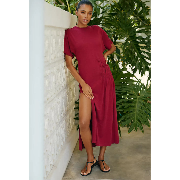 Anthropologie Celandine Cotton Crew Neck T-Shirt Midi Dress