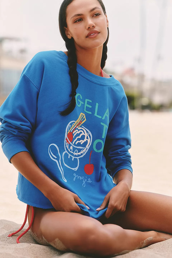 By Anthropologie Celandine Jordan Nickson Graphic Crew-Neck Sweatshirt