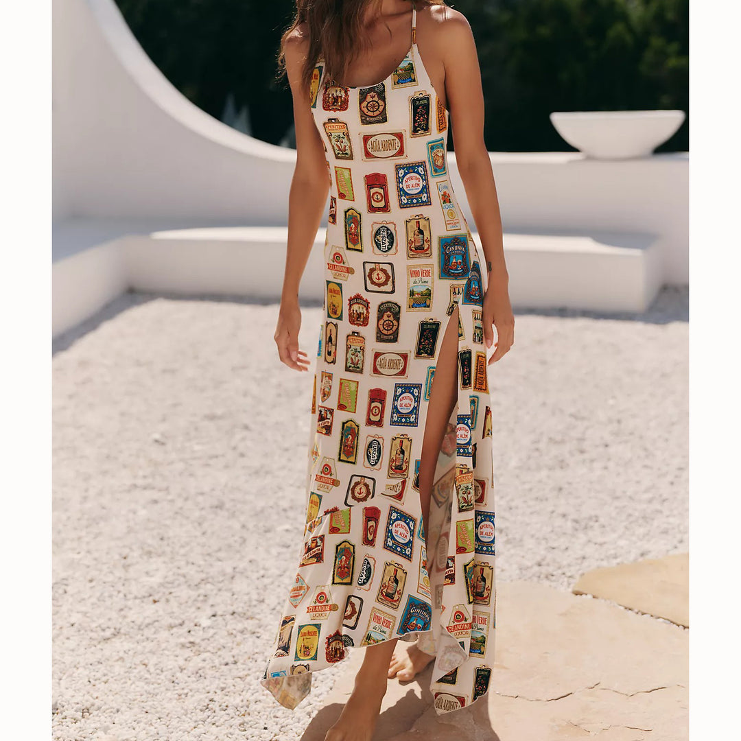 By Anthropologie Celandine Beaded Scoop-Neck Midi Dress