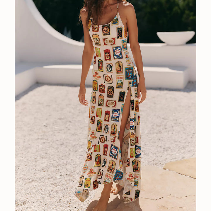By Anthropologie Celandine Beaded Scoop-Neck Midi Dress