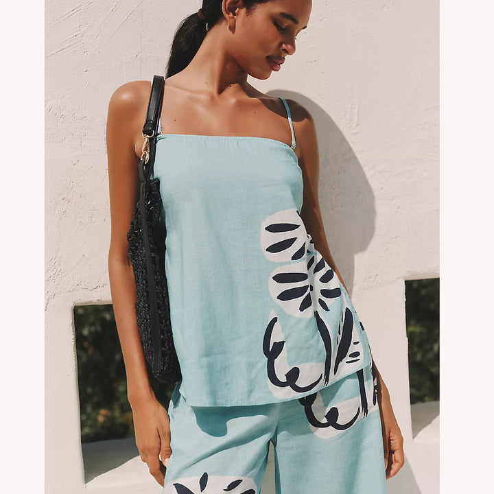 Anthropologie Suzanne Lustig x Celandine Linen Blend Strapless Top