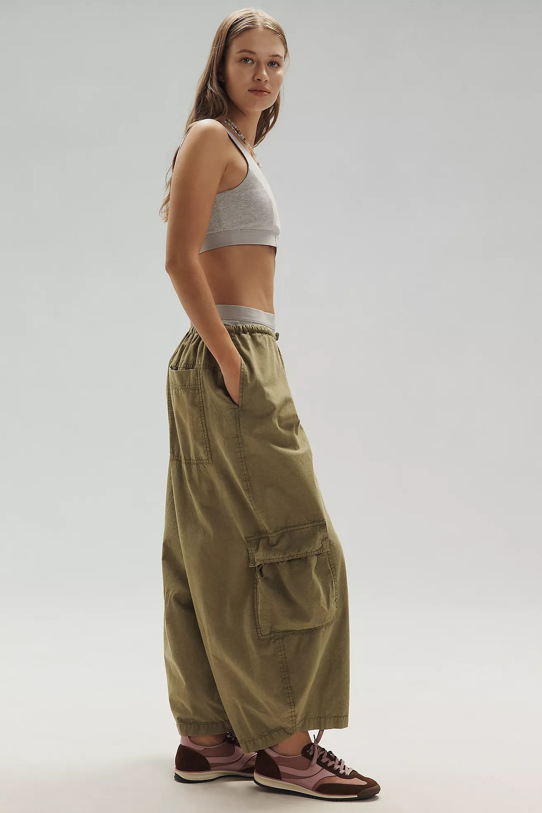 Daily Practice By Anthropologie Biennial Wide-Leg Cropped Cargo Pants
