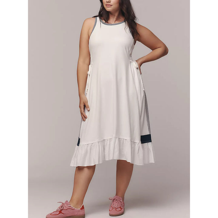 By Anthropologie Daily Practice Ball Toss Striped Midi Tank Dress