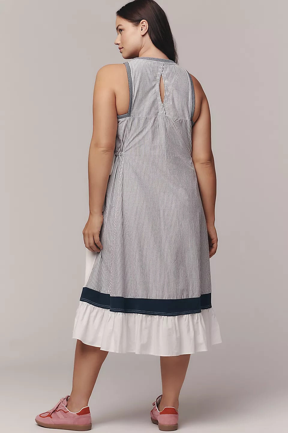 By Anthropologie Daily Practice Ball Toss Striped Midi Tank Dress