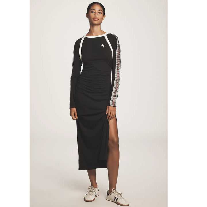 Anthropologie Daily Practice Long-Sleeve Ruched Midi Dress