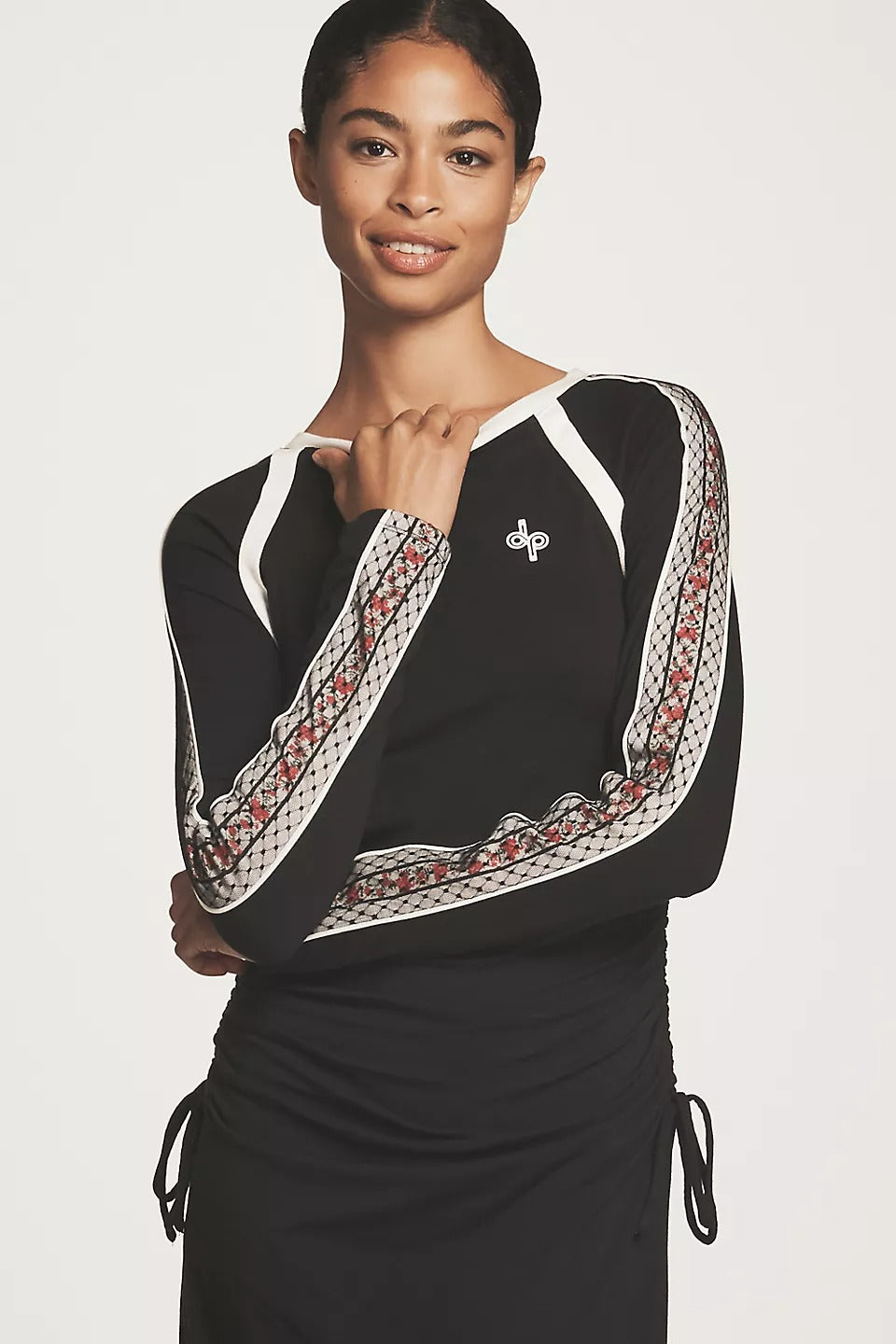 Anthropologie Daily Practice Long-Sleeve Ruched Midi Dress