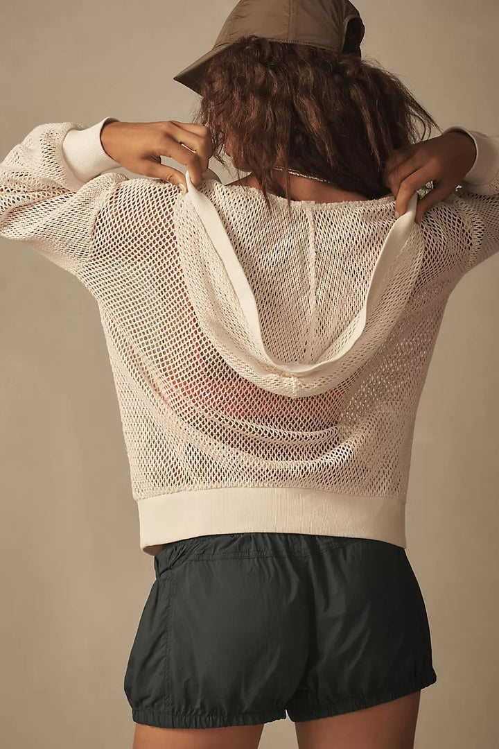 Daily Practice by Anthropologie Embroidered Mesh Hoodie
