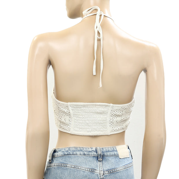 Urban Outfitters UO Dotti Crochet Halter Cropped Top S