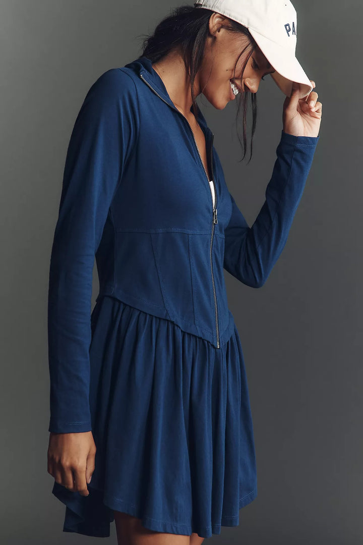 Daily Practice By Anthropologie Taylor Long-Sleeve Zip-Front Mini Dress