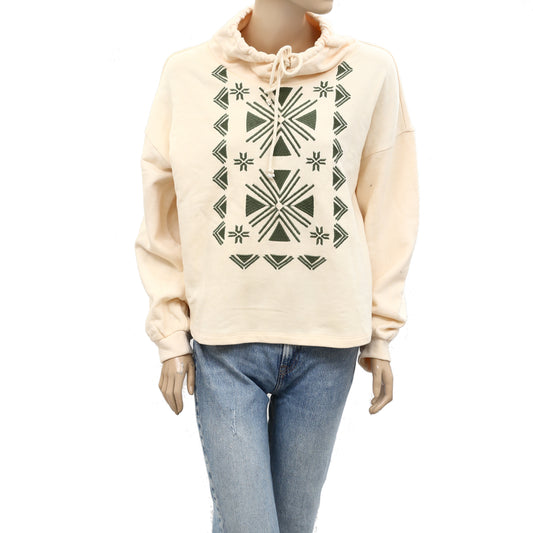 Anthropologie Embroidered Sweatshirt Pullover Top