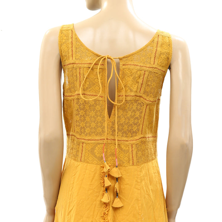 Odd Molly Anthropologie Lace Ruffle Maxi  Dress