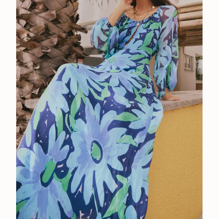 RIXO Nikolette Danish Floral Maxi Dress