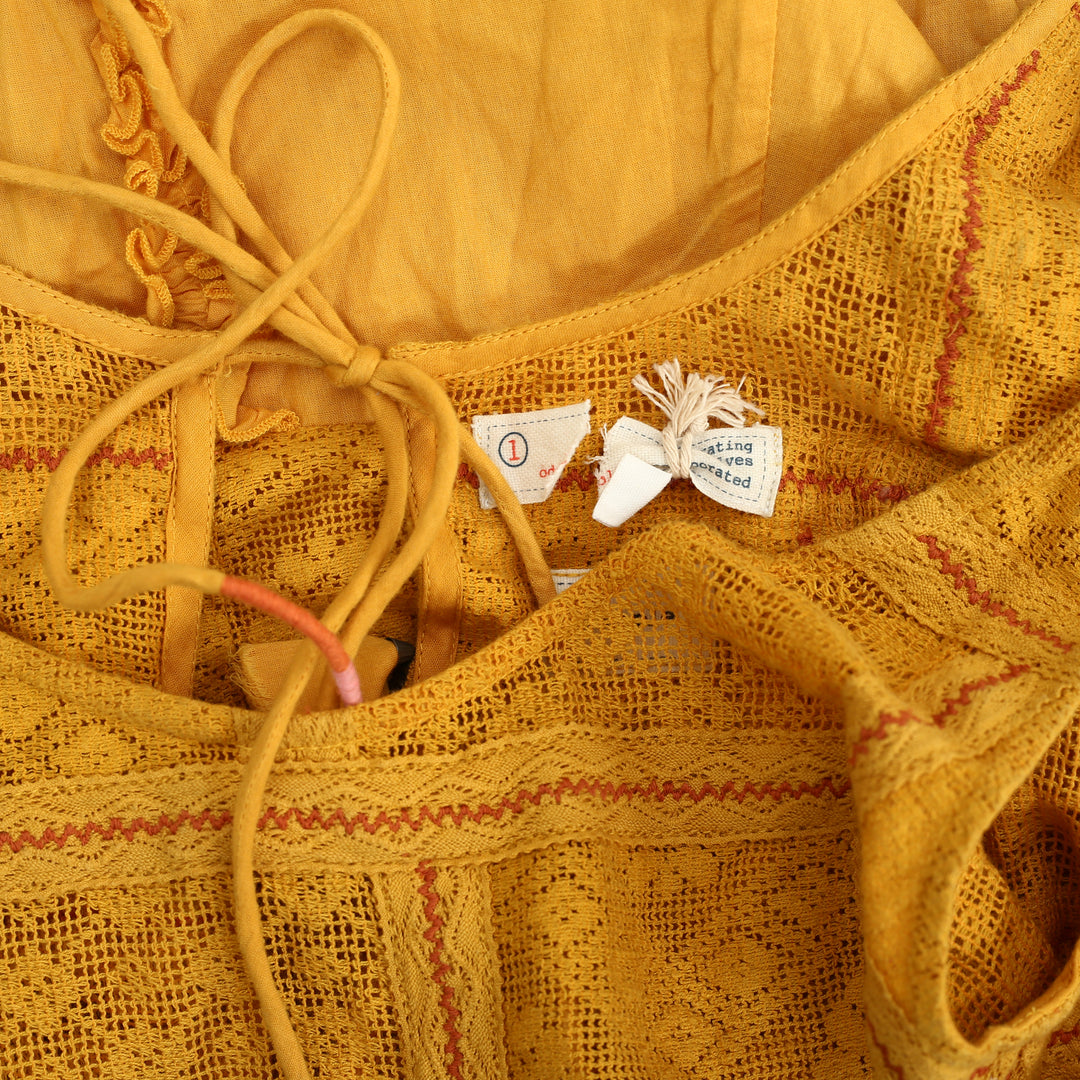 Odd Molly Anthropologie Lace Ruffle Maxi  Dress