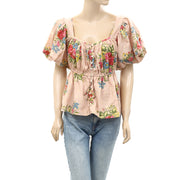 Love The Label Anthropologie Rosette Babydoll Blouse Top
