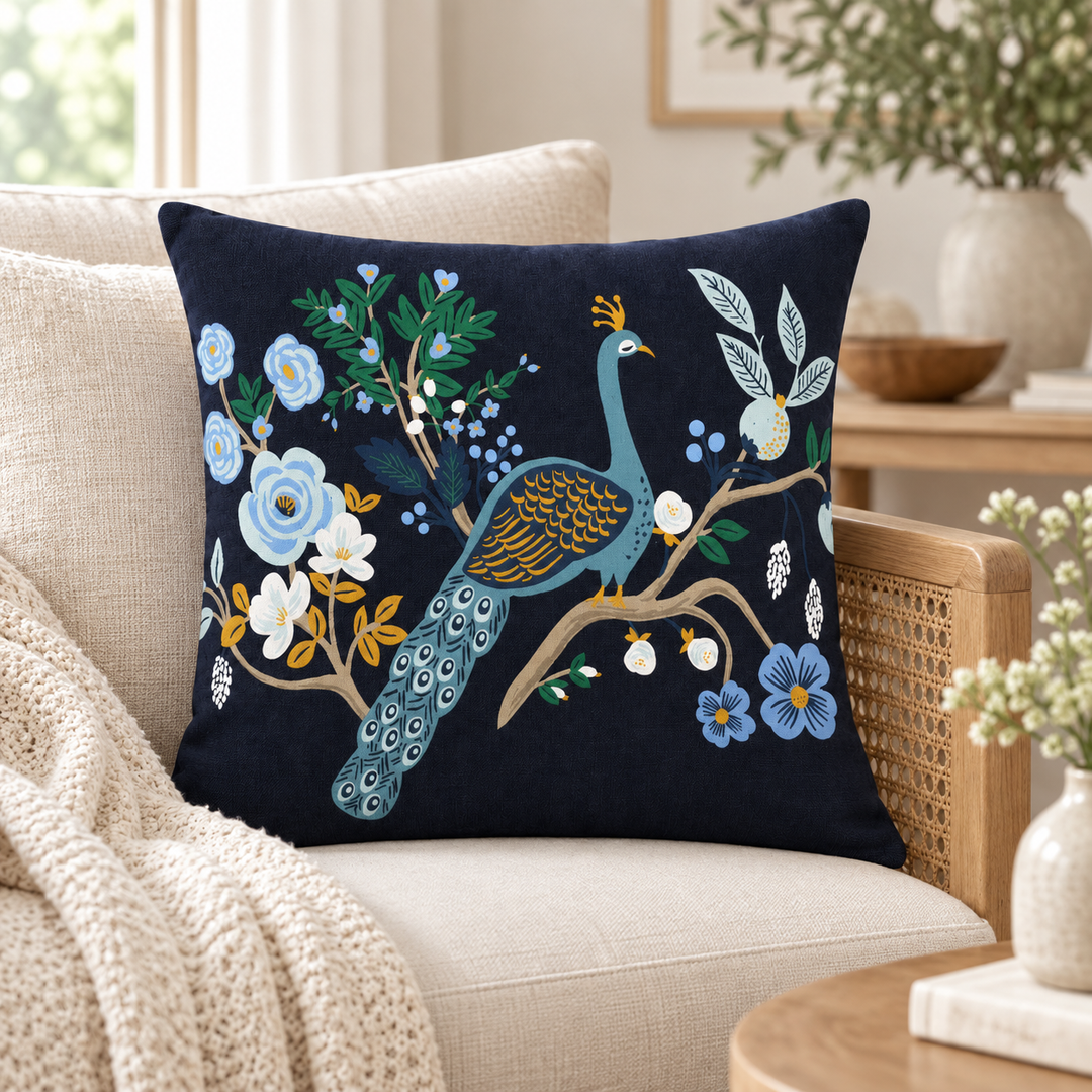 1 PCS Peacock Graphic Cushion Cover Square Throw Pillow Sofa Home Decor