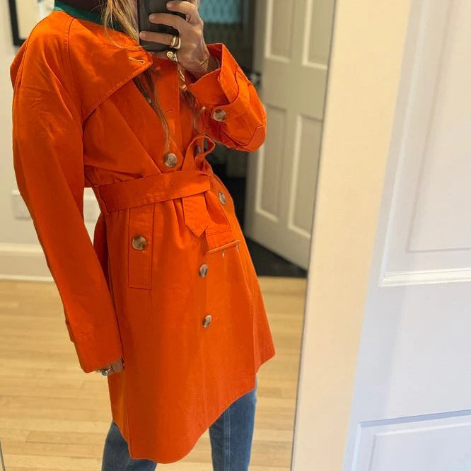 Kerri Rosenthal Color Washed Trench Coat Jacket