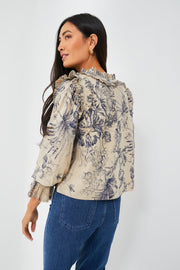 Anthropologie Love The Label Yaffe Print Jessie Blouse Top