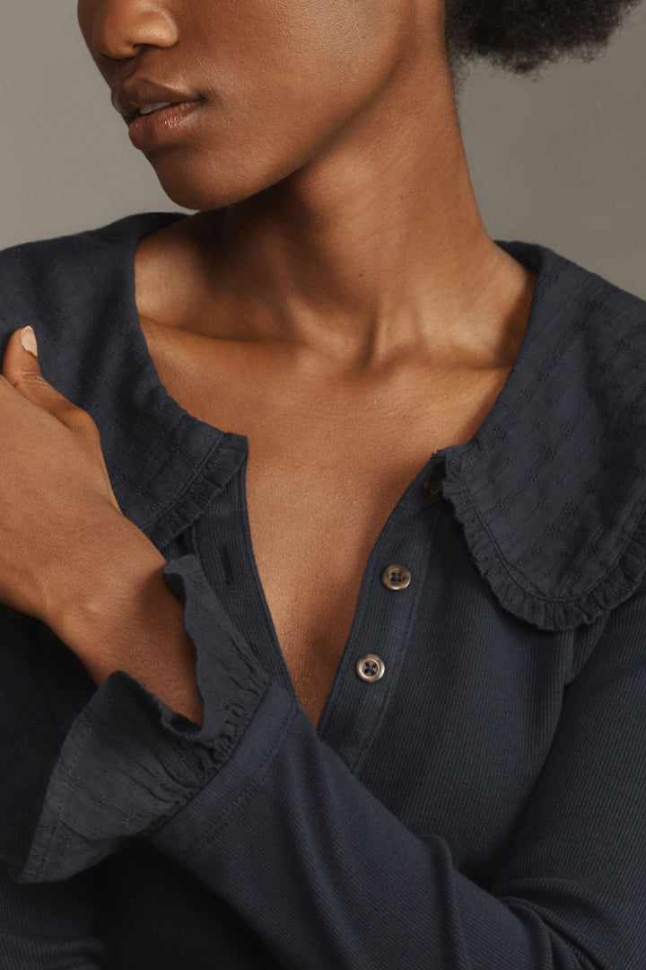 By Anthropologi Pilcro The Keira Collared Button-Front Blouse Top