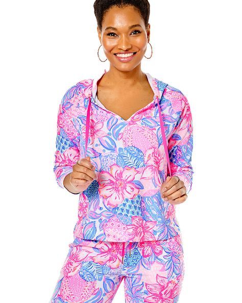Lilly Pulitzer Kiawah Cropped Hoodie Top