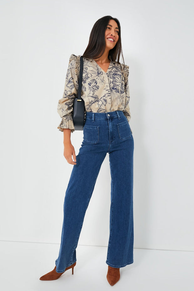Anthropologie Love The Label Yaffe Print Jessie Blouse Top