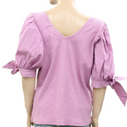 Maeve Anthropologie Puff-Sleeved Blouse Top