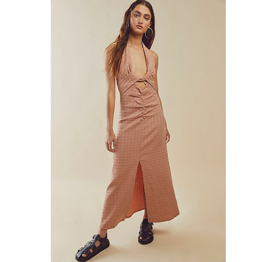 free people linen maxi dress Free People Tierney Linen Maxi Dress - Poseidon