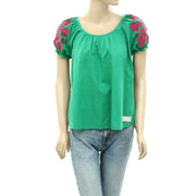 Odd Molly Anthropologie Floral Embroidered Blouse Top M-2