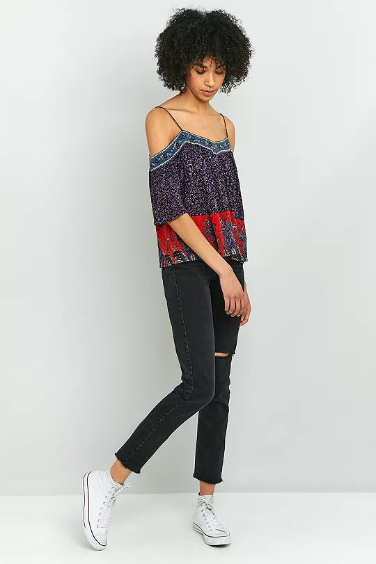 Pins & Needles Urban Outfitters Printed Blouse Top