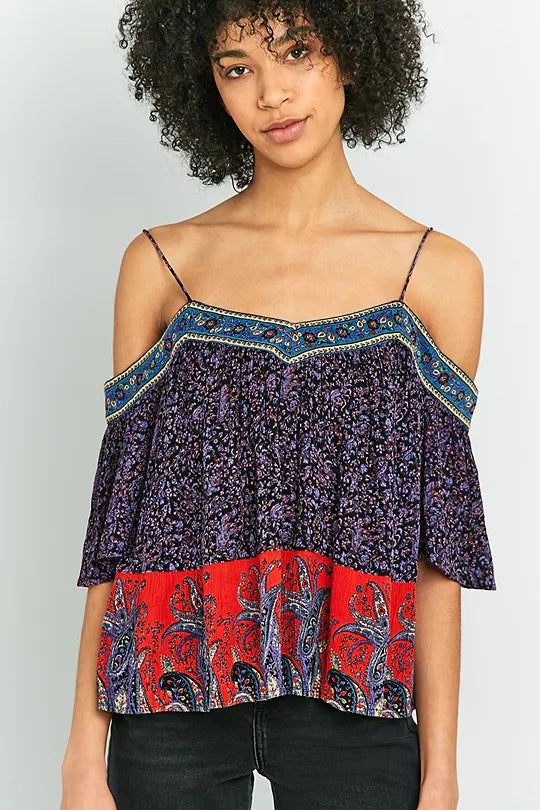 Pins & Needles Urban Outfitters Printed Blouse Top