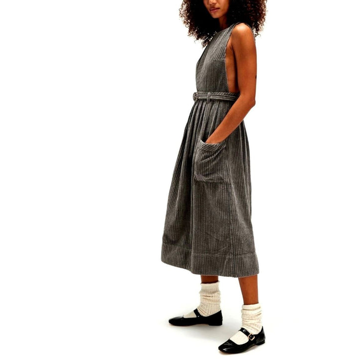 Free People The Other Side Corduroy Midi Dress