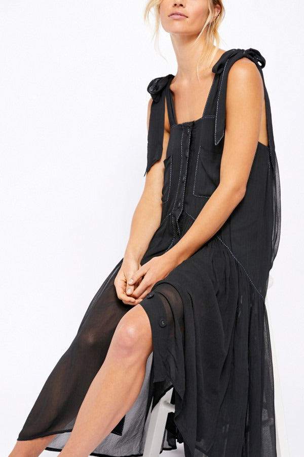 Free People Lou Lou Utility Midi Dress
