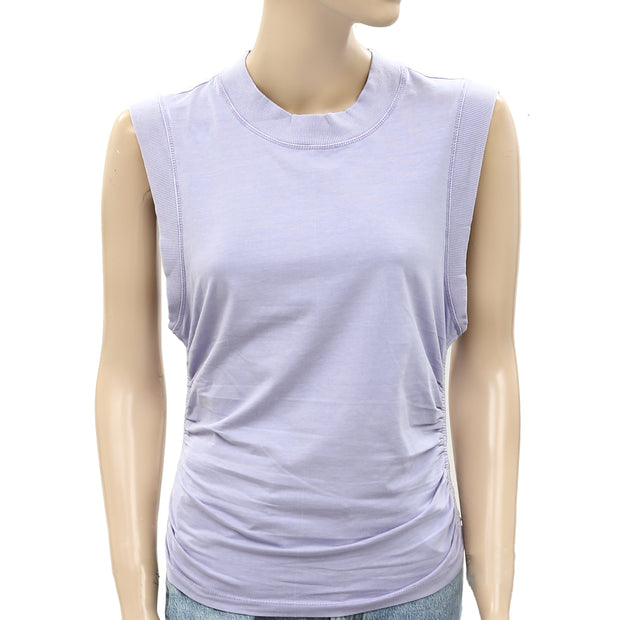 Daily Practice by Anthropologie Ruched Mock-Neck Tank Blouse Top