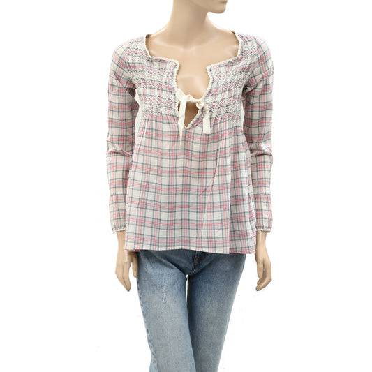 Odd Molly Anthropologie Plaid Printed Tunic Top XS-0