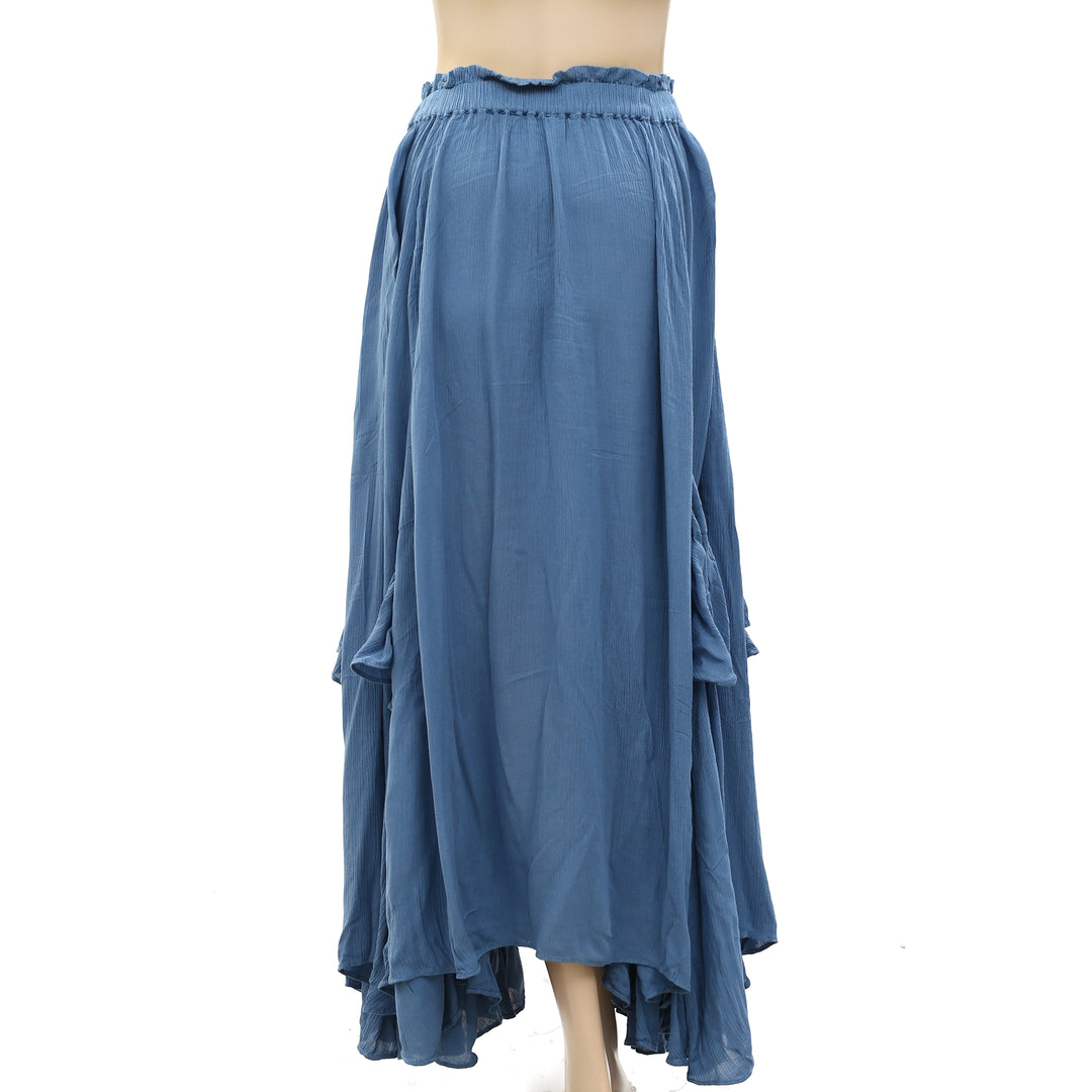 Free People Endless Summer 荷叶边纯色超长长裙