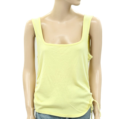 Anthropologie Pilcro Ruched Square-Neck Tank Blouse Top