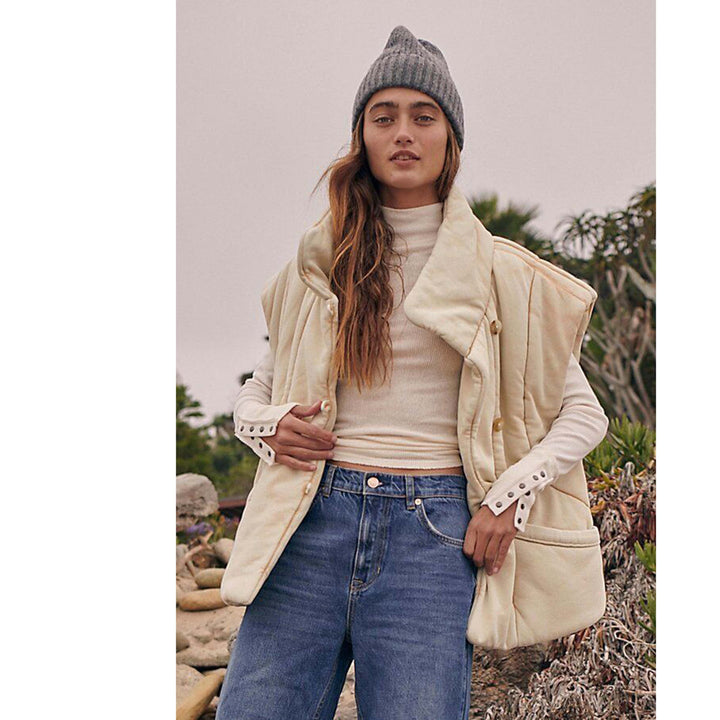 Free People Roll With Us Puffer Vest Jacket Top