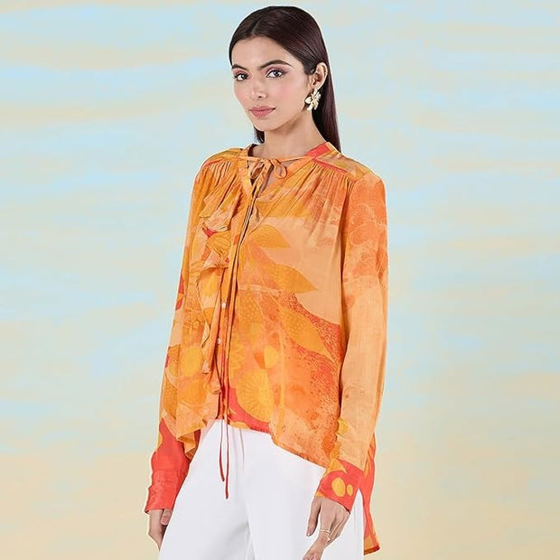 Navyasa By Liva Blossom Cascade Blouse Top