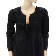 Odd Molly Anthropologie Smocked Solid Blouse Top