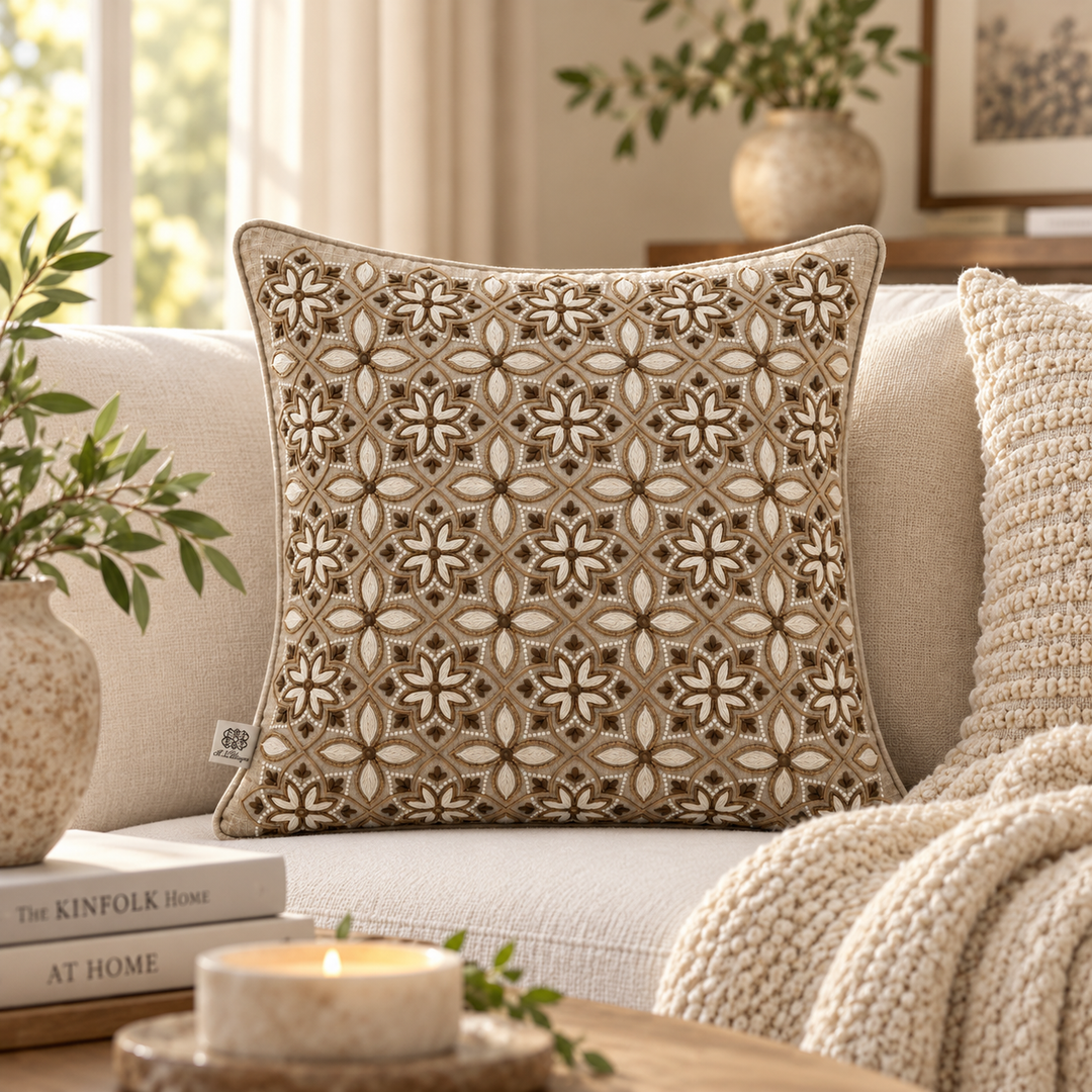 1 PCS Beaded Embroidered Cushion Cover