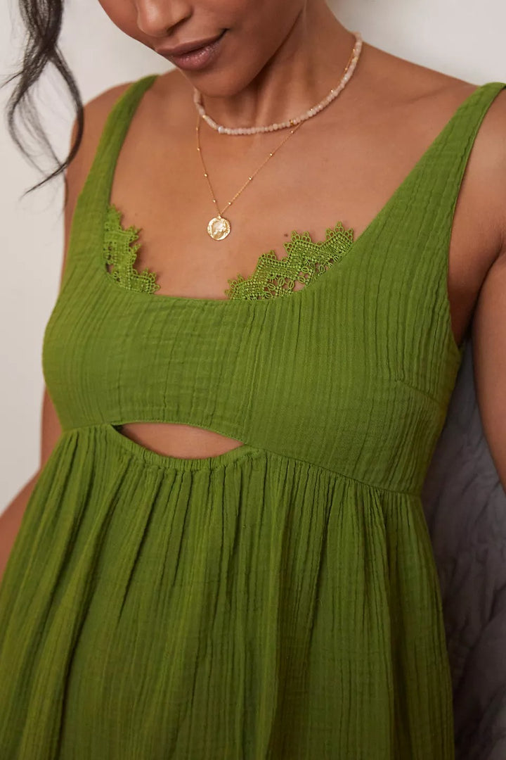 Anthropology Tiered Gauze Mini Dress